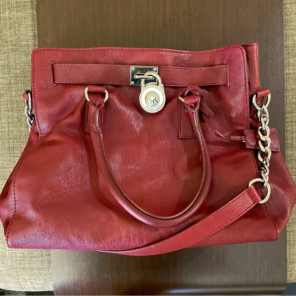 Michael KORS Large Hamilton Saffiano Leather-Oxblood